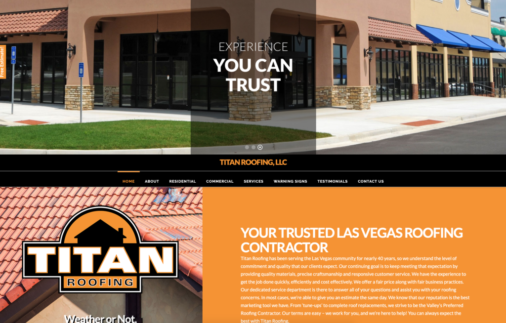Las Vegas Website Design Titan Roofing